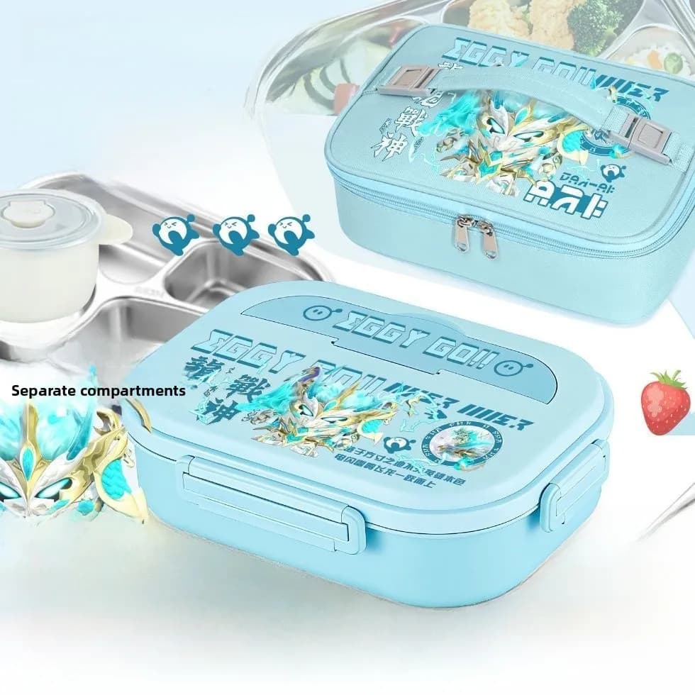 Contenitore Termico per Pranzo in Acciaio Inox 304 a Forma di Uovo Cartoon, Bento Box Isolato per Bambini e Bambine, Contenitore per Pasti con Funzione Termica