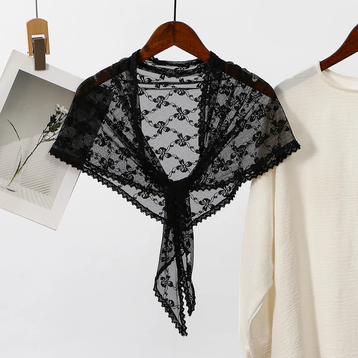 1pc Lace Veil Triangle Mantilla Church Head Covering Latin Scarf for Mass Wedding Bridesmaids