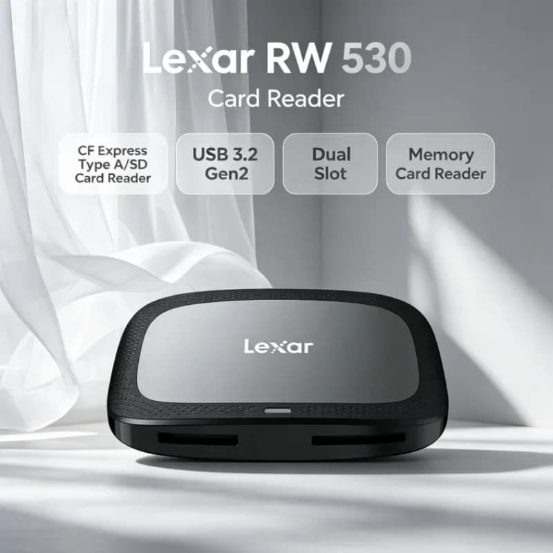 Lexar CFexpress Type A / SD Memory Card Reader CFA Max 900MB/s SD Card Reader RW530 USB 3.2 Gen2 Dual Slot