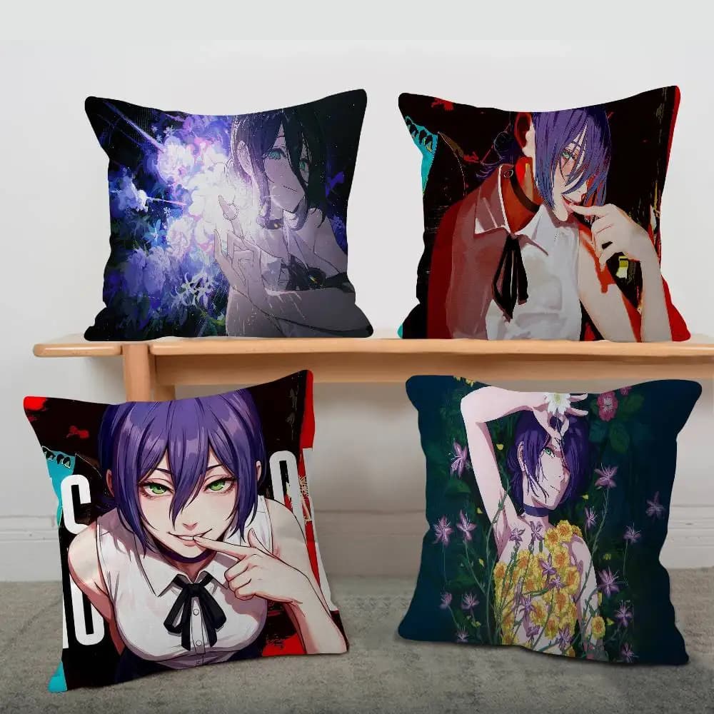 Fodera per cuscino Anime Girl Reze, federa per cuscino, decorazione per soggiorno, divano, casa, personalizzata