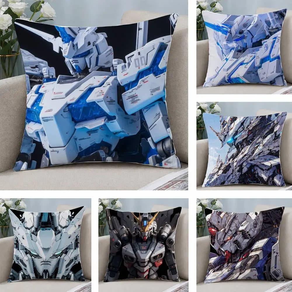 Mobile Suit Gundam Freedom Gundam Anime Plush Pillow Cover Copricuscino in morbido peluche corto per divano, decorazione per la casa, regalo
