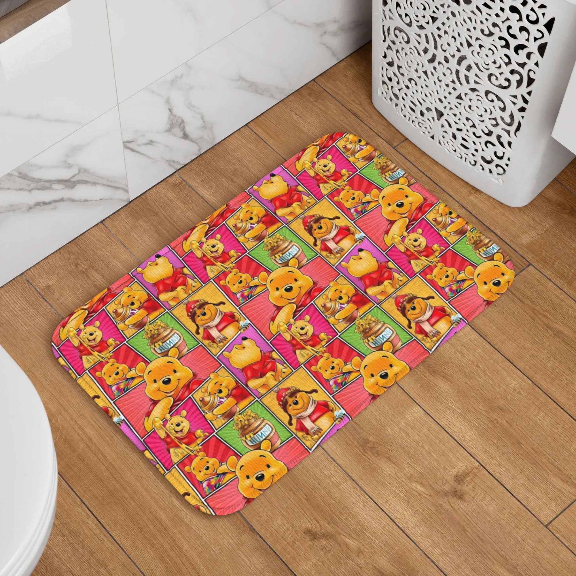 Cartone Animato Personalizzato Le Molte Avventure di Winnie the Pooh Tappetino antiscivolo per anime, tappeto per cucina, bagno, balcone, 40*60 cm