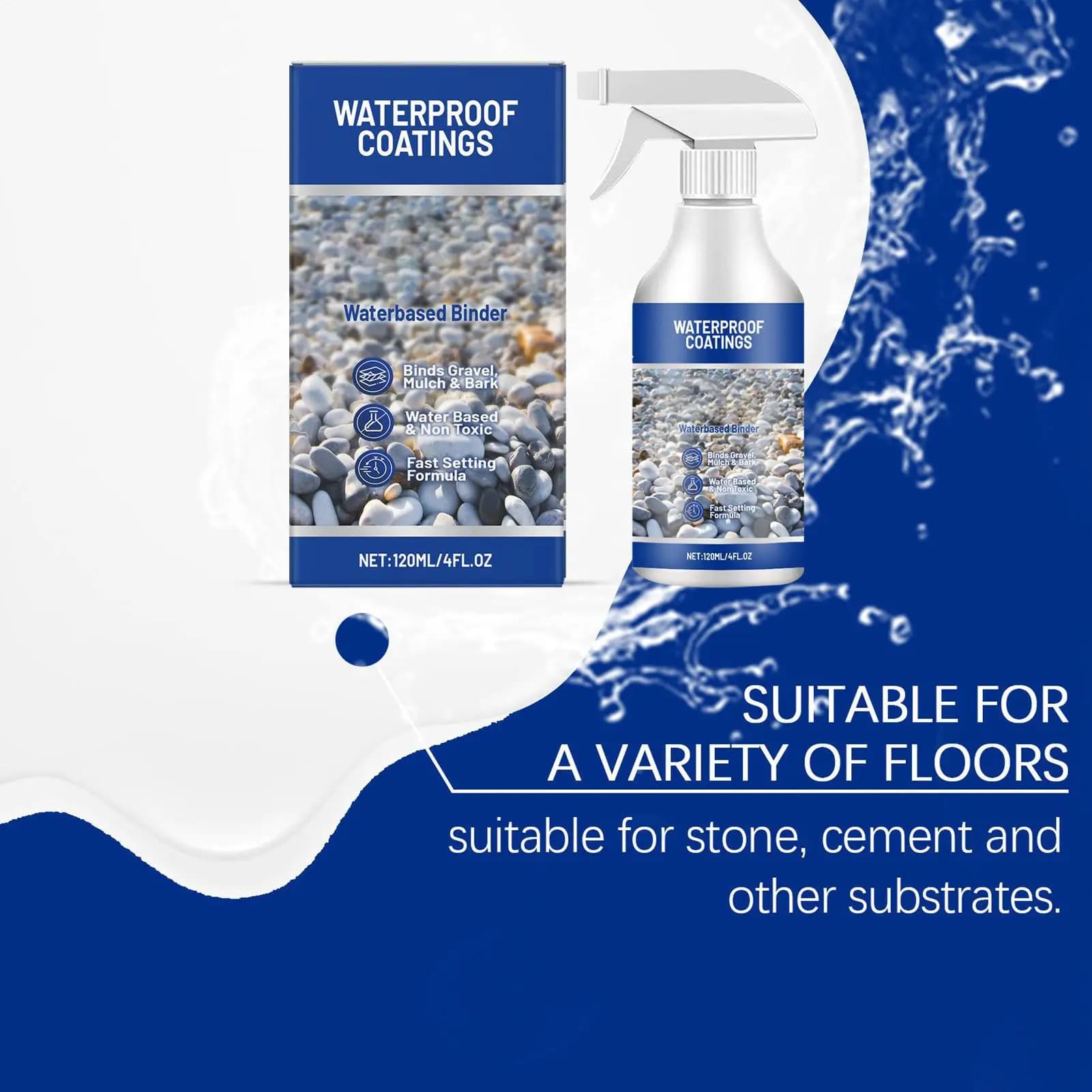 120ml Colla per roccia per piselli di ghiaia di piselli Colla per rocce Sigillante adesivo Stabilizzatore Spray impermeabile ad asciugatura rapida per giardino