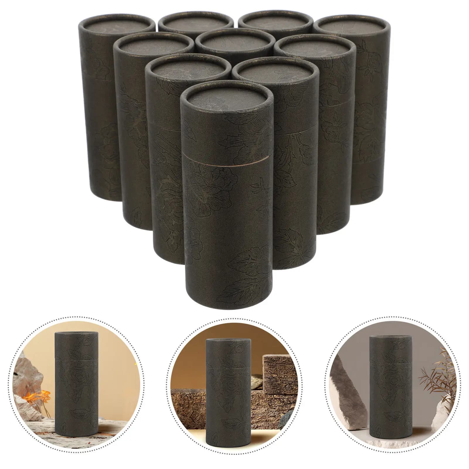 10Pcs Essential Oil Bottle Paper Tube Packaging Box Round Cardboard Cylinder Box Lid Storage for Lip Balm Skincare
