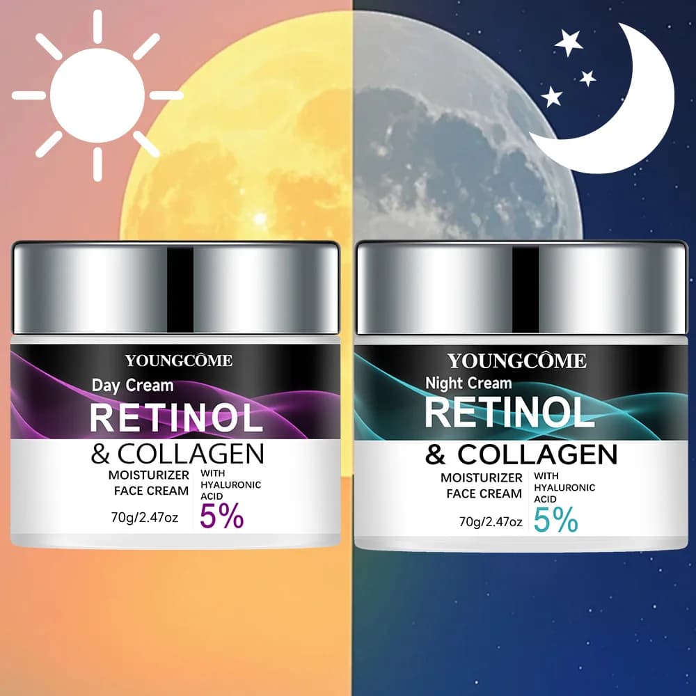 Moisturizing cream day night at retinol and collagen with hyaluronic acid - Moisturizing face cream for skins keep | All kinds of organic skin Fo