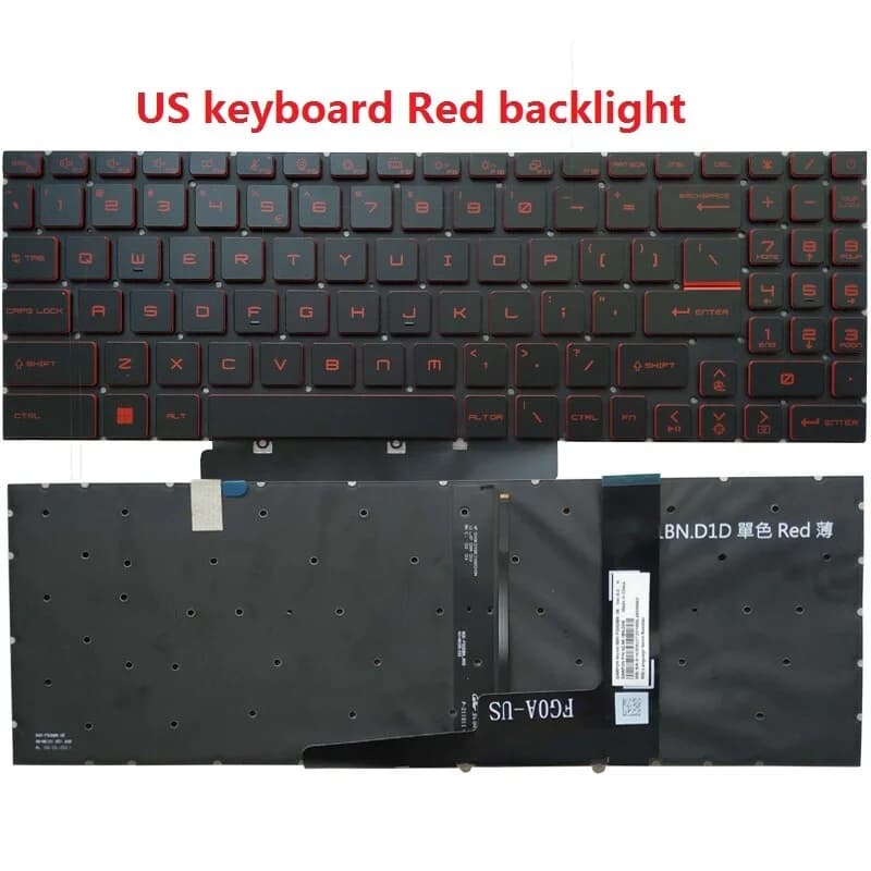 F FOR MSI Sword 15 A11SC A11UE A12VE A12UD A13VF A13U MS-1585 Keyboard US Backlit