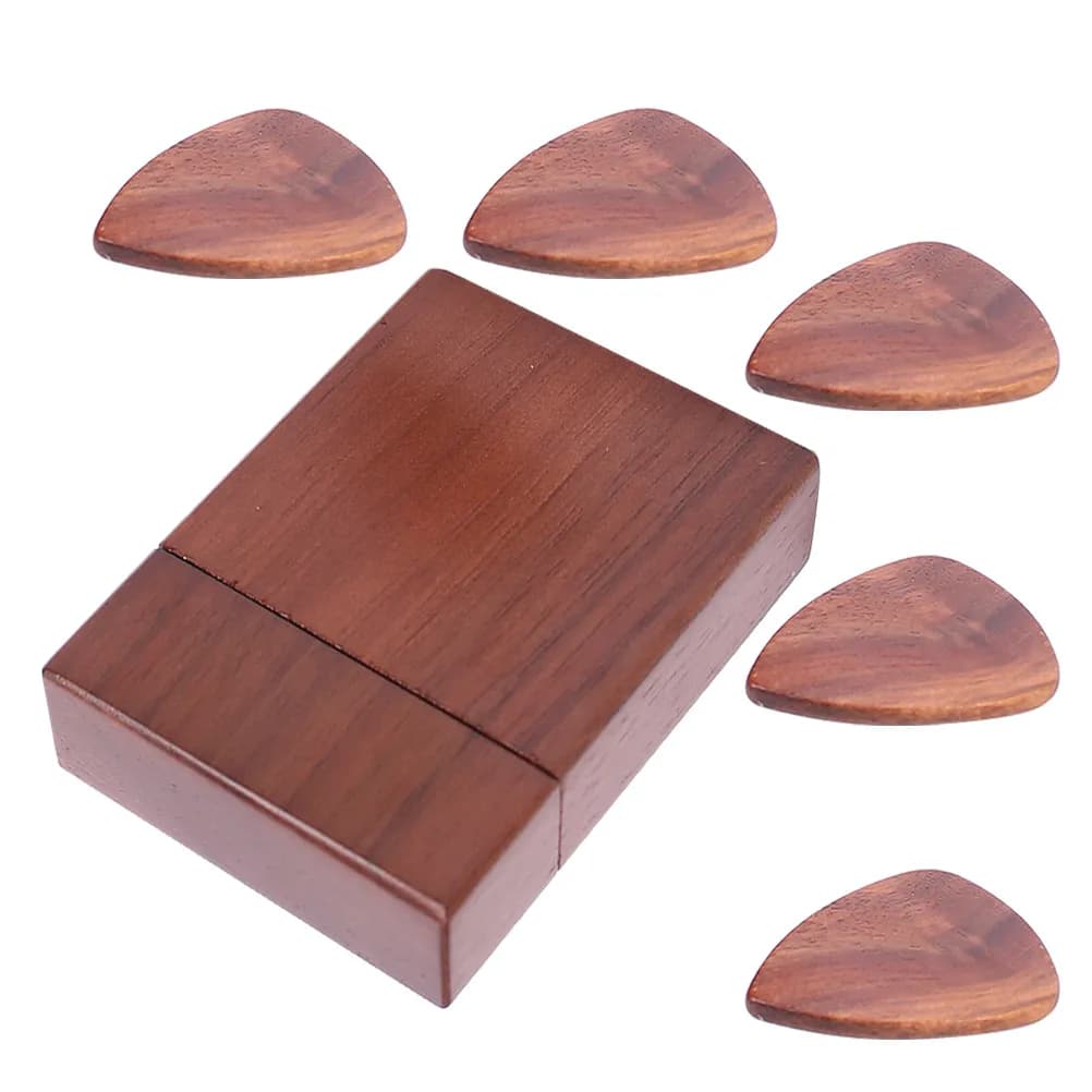 Guitar Plectrum Holder Pick Storage Case Collection Display Dark Brown Organizer Picks