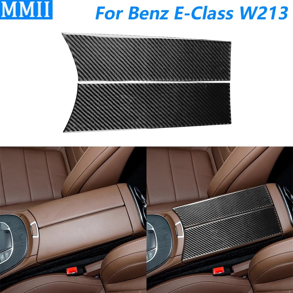 Per Mercedes-Benz Classe E W213 2016-2022 In Fibra di Carbonio Centro Bracciolo Box Pannello di Rivestimento Della Copertura Accessori Auto Decorazione adesivo