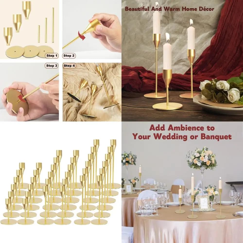 Set of 36 Golden Opachi Candles - Perfect for Candles, Ideal for Weddings, Home & Special Events