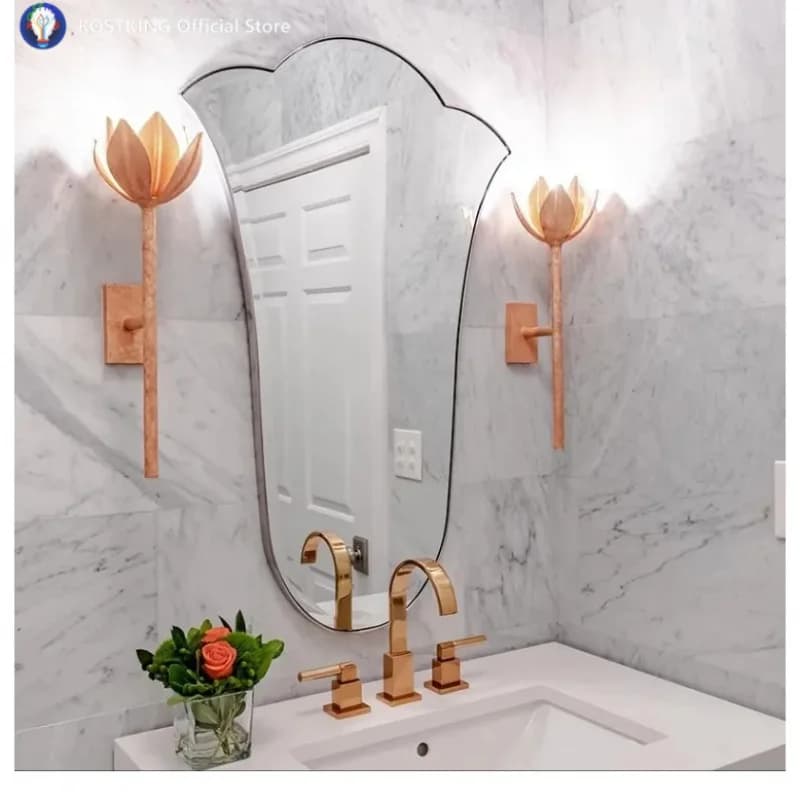Lampada da parete a forma di fiore per scala d'ingresso semplice e bella, adatta per stanze studio, camere da letto, balconi, fari a specchio