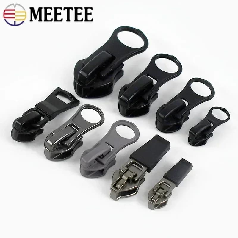 10 pezzi Meetee 3 # 5 # 8 # 10 # Cursori con cerniera inversa per cerniere in nylon impermeabili Borse per la testa Cappotto per tenda Tirare con cerniera invisibile Accessori fai da te
