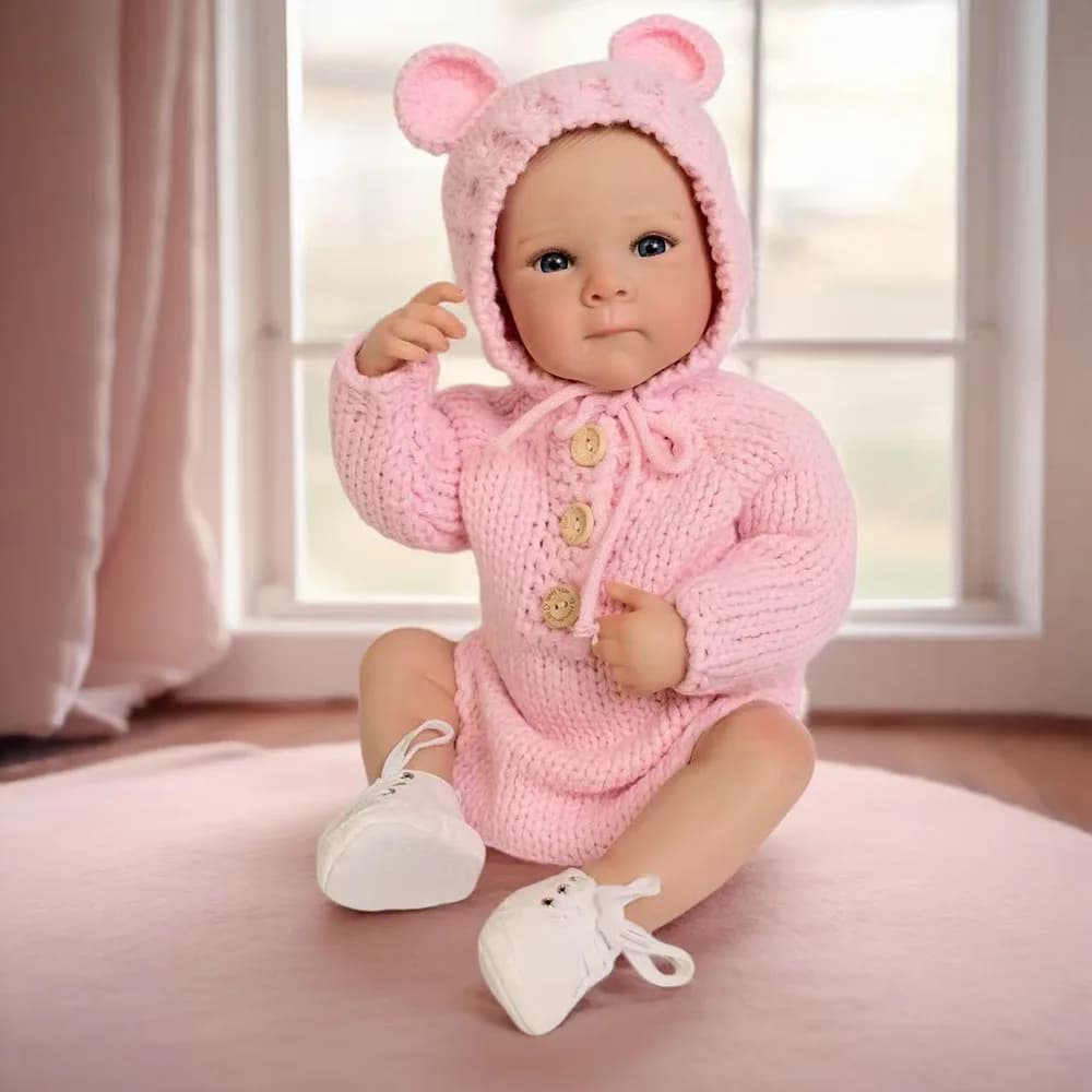 Bambole per neonati da 48 cm Bambola rinata in vinile siliconico per tutto il corpo Ragazza vivace realistica già realistica dipinta come un vero bambino