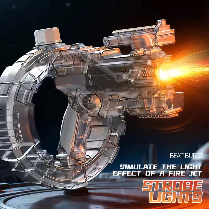 2026Space Electric Water Gun Energy Ring Burst Transformation LED Lights Large Capacity Full Auto Continuous Fire Squirt Gun Toy