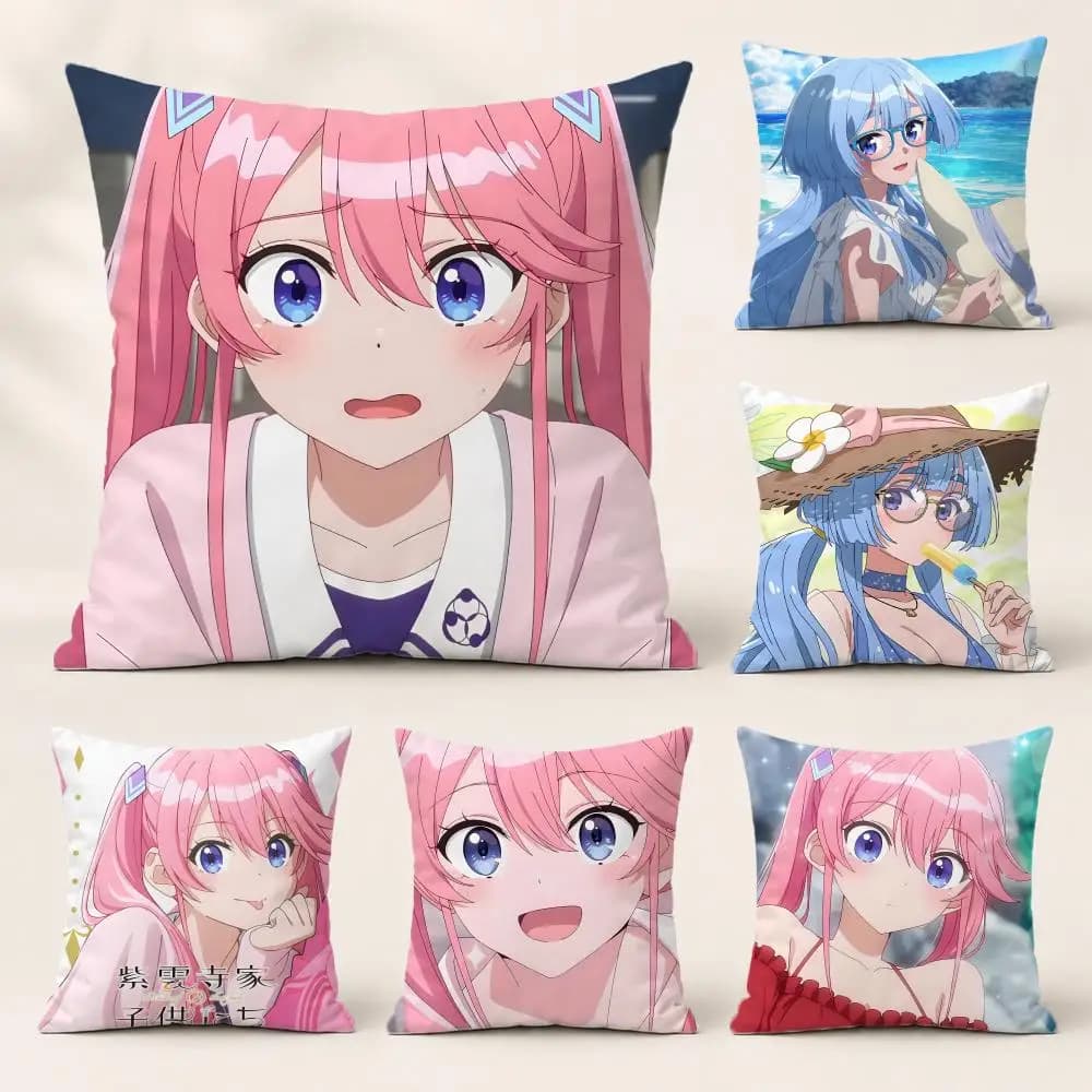 SShiunji ke no kodomo tachied Cushion Cover Washable Soft Thick Cushion Cover Decorative Pillowcase for Sofa Living Room Home