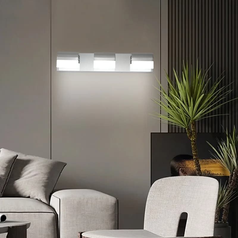 Lampada da bagno moderna a 3 luci a LED per bagno, illuminazione da parete sopra lo specchio