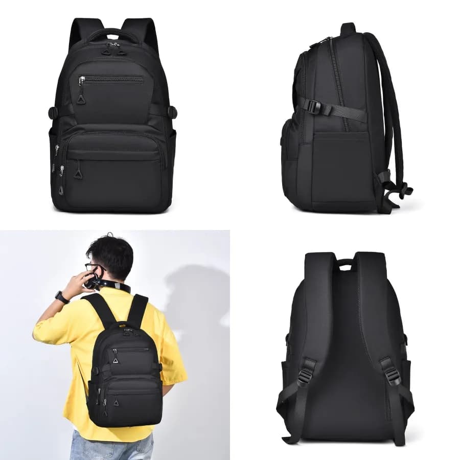 【Nuovo stile】Zaino coreano di grande capacità, semplice, per studenti delle scuole medie e superiori, borsa casual per studenti universitari, double-b