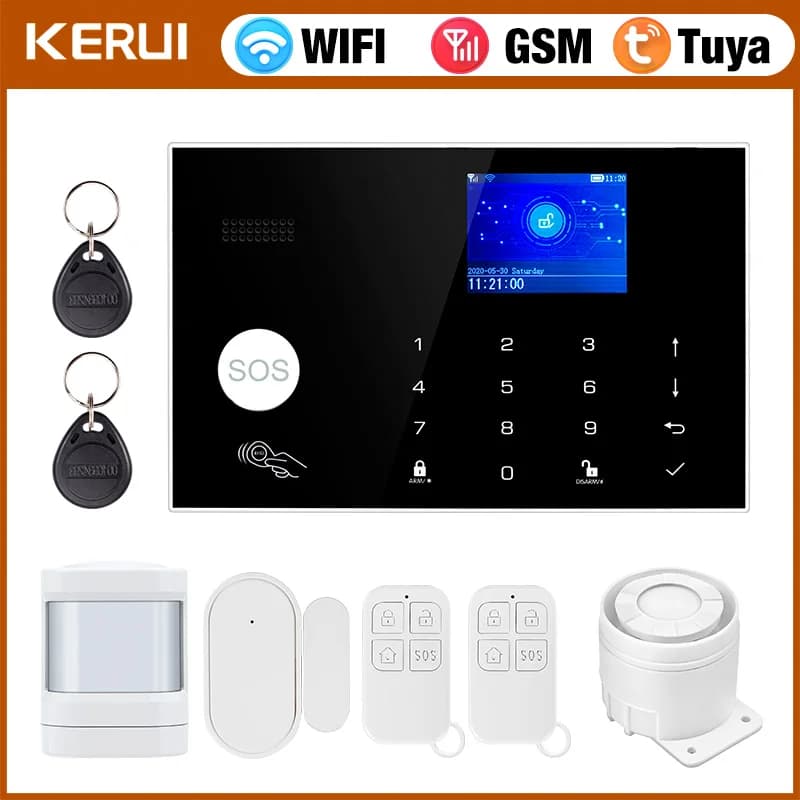 KERUI G30 Sistema di allarme Smart Life per WIFI domestico Host di allarme di sicurezza GSM con sensore di porta e movimento App Tuya Smart Funziona Alexa
