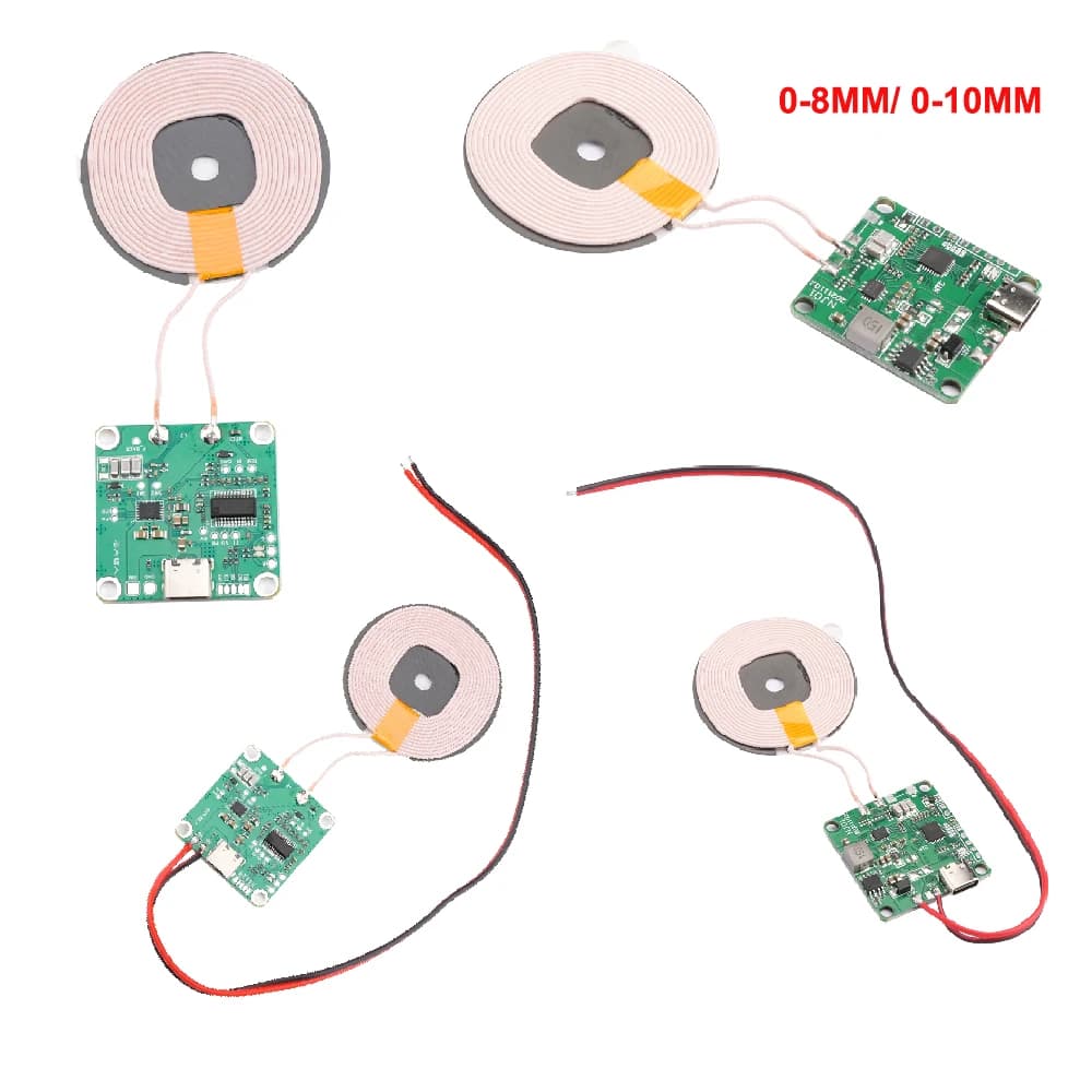 Modulo di Ricarica Rapida Type-C ad Alta Potenza DC 5V 9V 12V 20W, Modulo Trasmettitore Caricabatterie Wireless, Scheda Caricatore 0-8mm 0-10mm