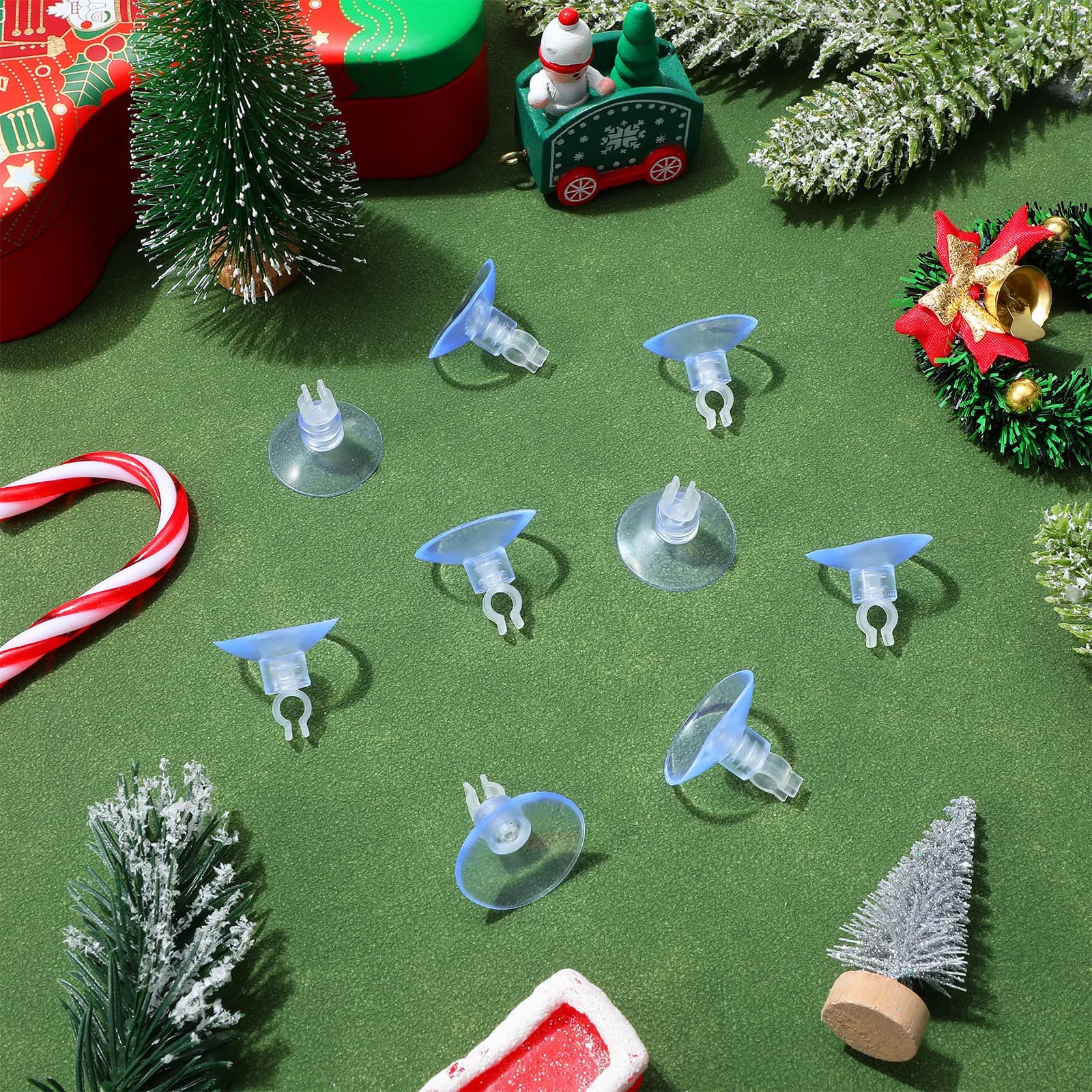 20 Pezzi Clip Trasparenti con Ventosa, Ganci Mini a Forte Tenuta per Appendere Luci Natalizie da Esterno e Interno, Finestre, Acquari