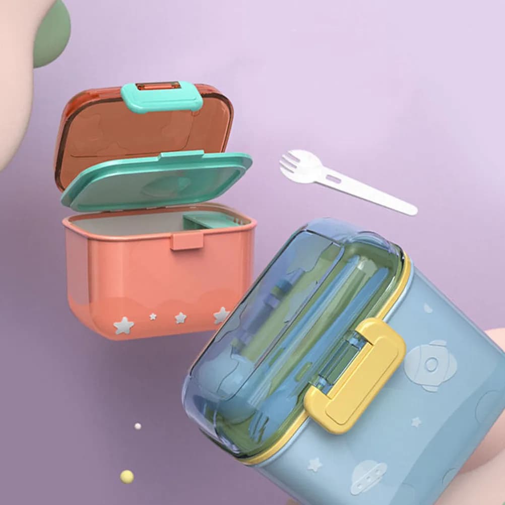 Set da Viaggio per Latte in Polvere, Contenitore da 360ml Leggero e Compatto, Scatola Sigillata per Formula per Bambini, Conservazione di Snack, Frutta Secca, Caramelle e Frutta