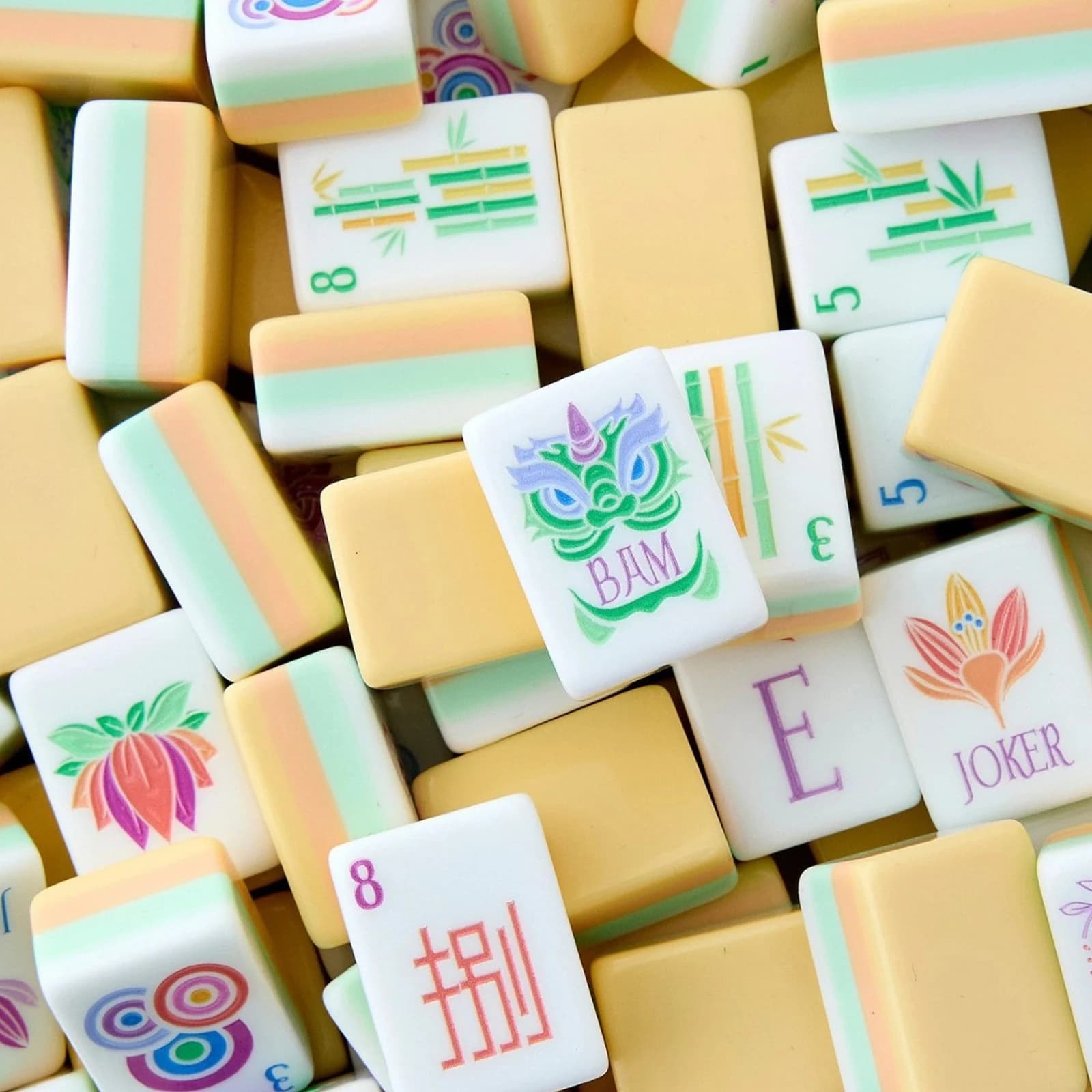 Yellow 4 Layer American Mahjong Set 160 Tiles Acrylic MahJong Surprise Gift Mahjong Tile Portable Travel Family Game