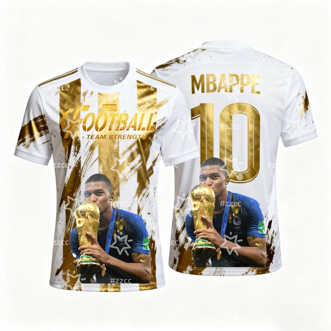 25-26 Mbappe Fan Maglia da calcio commemorativa Autunno Sport Asciugatura rapida T-shirt da uomo Abbigliamento per bambini Tee Y2k Donna