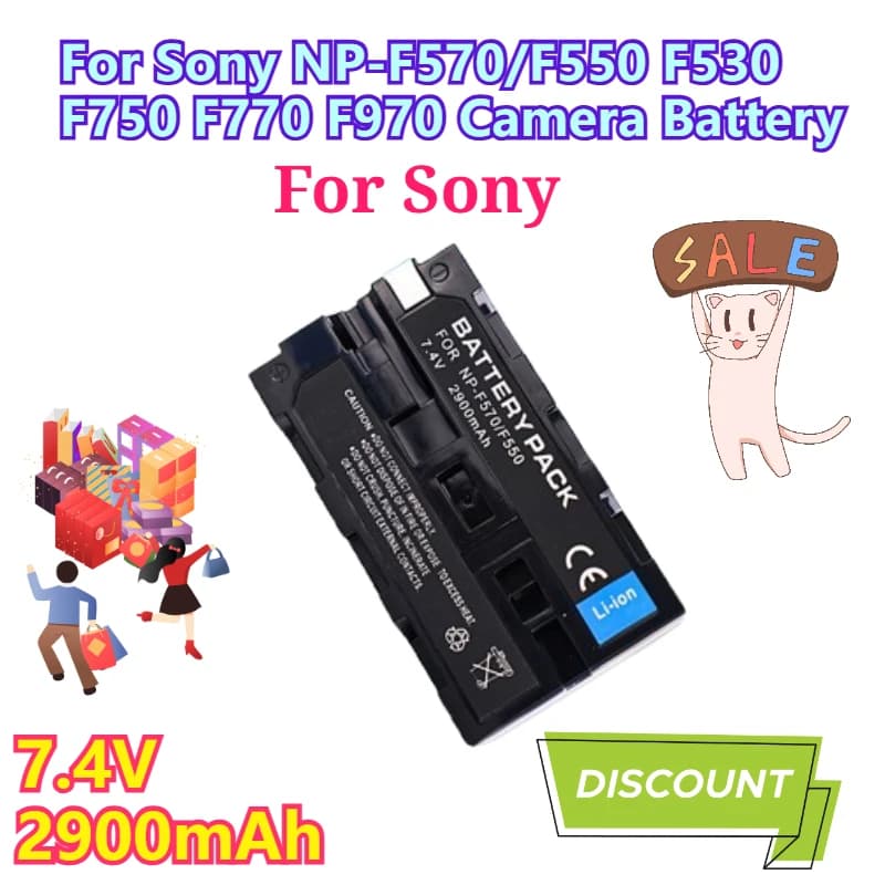Camera battery Sony NP-F570/F550 F530 F750 F770 F970 from 7,4 V 2900 mAh