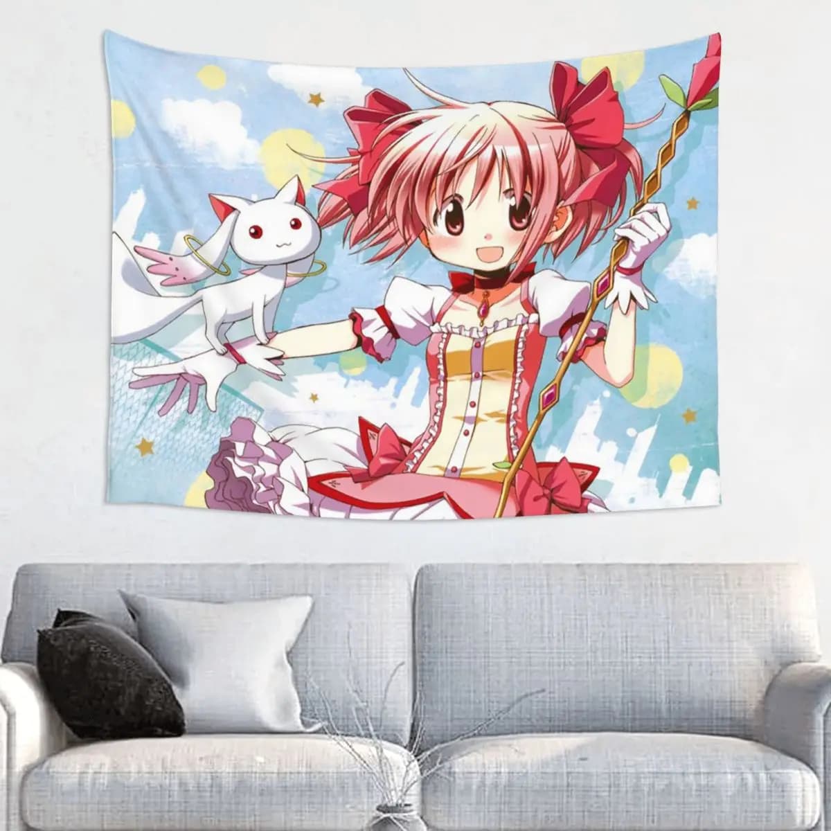 Kaname Magical Girl Arazzo Appeso a parete Arazzi in tessuto stampato Puella Magi Madoka Magica INS Coperta Decor Tappetino yoga