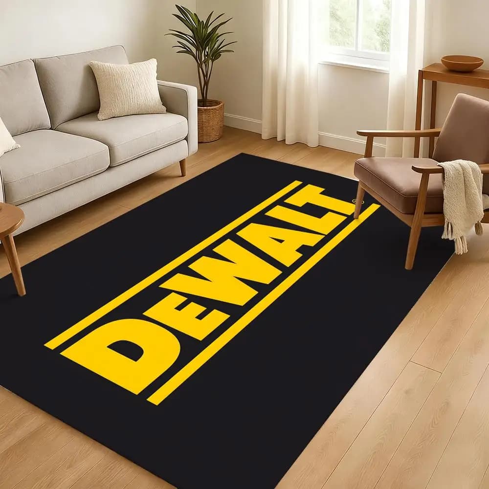 Tappetino per pavimento con logo D-DeWalts, per camera da letto, soggiorno, tappetino in flanella, antiscivolo, decorazione per la casa