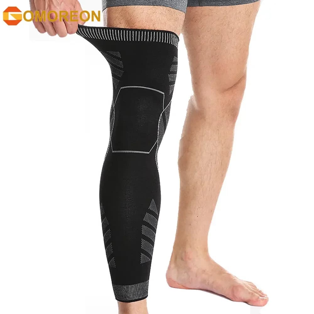 1 pezzo di ginocchiera a compressione lunga con manica intera per proteggere le gambe per uomini e donne, per basket, artrite ciclismo sport calcio