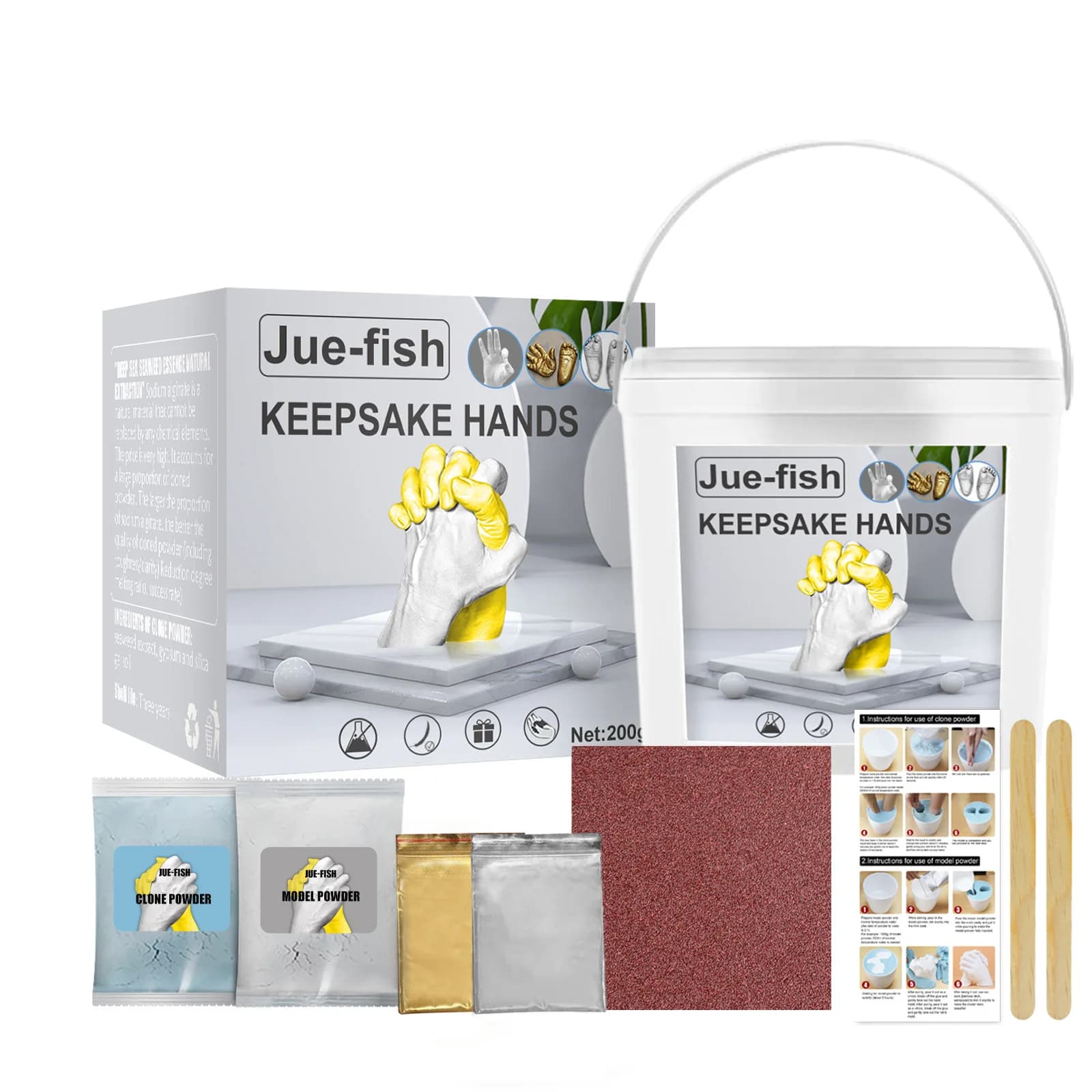 Kit fai da te modello a mano 3D con polvere clone Regalo unico di San Valentino per la festa della mamma per coppie Set artigianale di argilla ricordo con impronte di mani per bambini