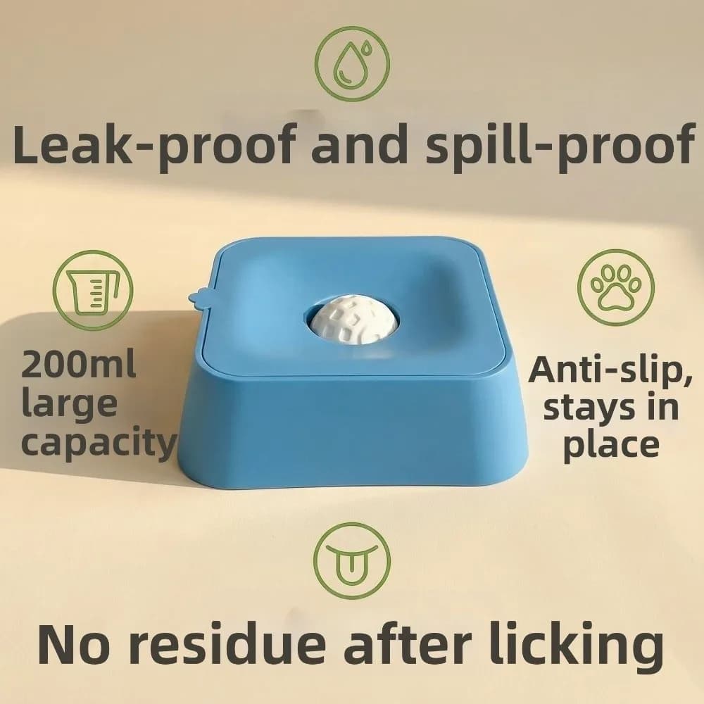 PP Material Dog Lick Bowl with Rolling Ball Blue Black Lick Ball Bowl Enjoy Eating Large Capacity Pet Slow Feeder for Dog Cats