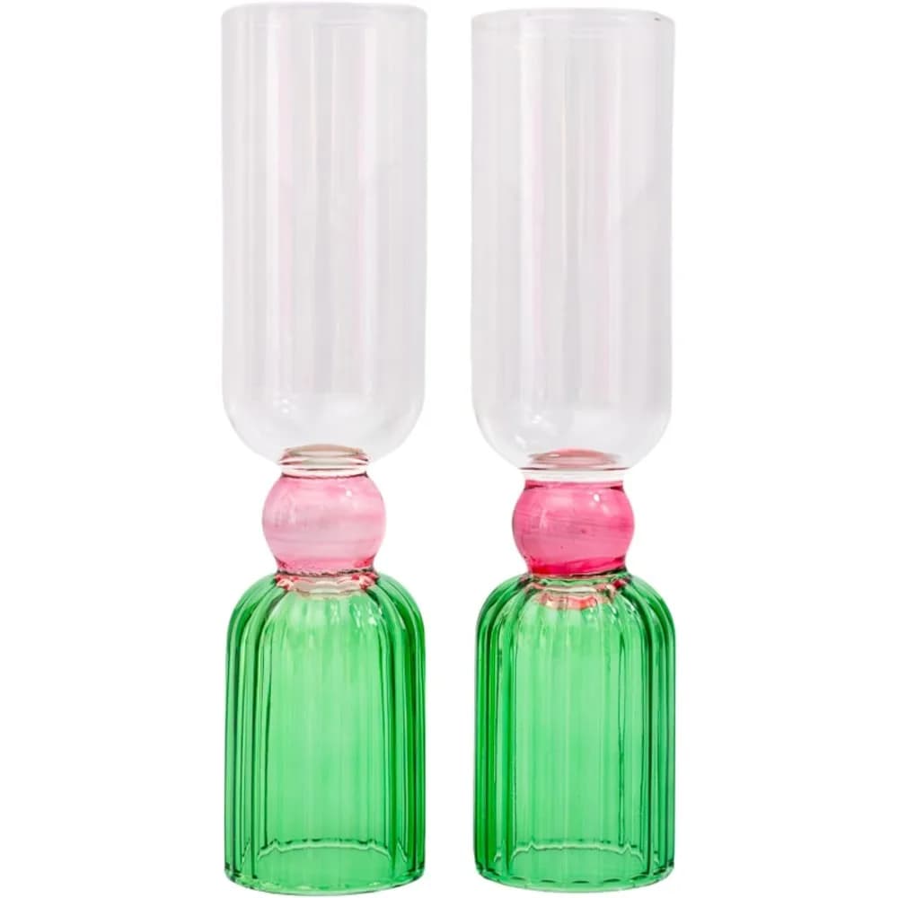 Set di 2 Bicchieri da Cocktail Verdi da 200ml, Eleganti e Esteticamente Gradevoli, per Vino e Champagne, Ideali per Carrelli Bar