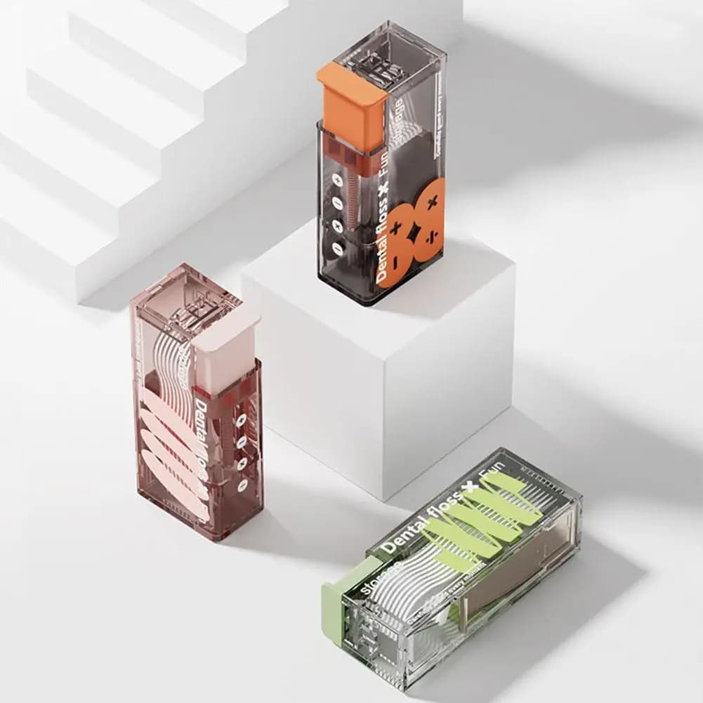 Mini scatola per dispenser di filo interdentale Scatola per filo interdentale portatile Scatola per stuzzicadenti pop-up automatica Organizzatore di filo interdentale portatile usa e getta per l'igiene orale