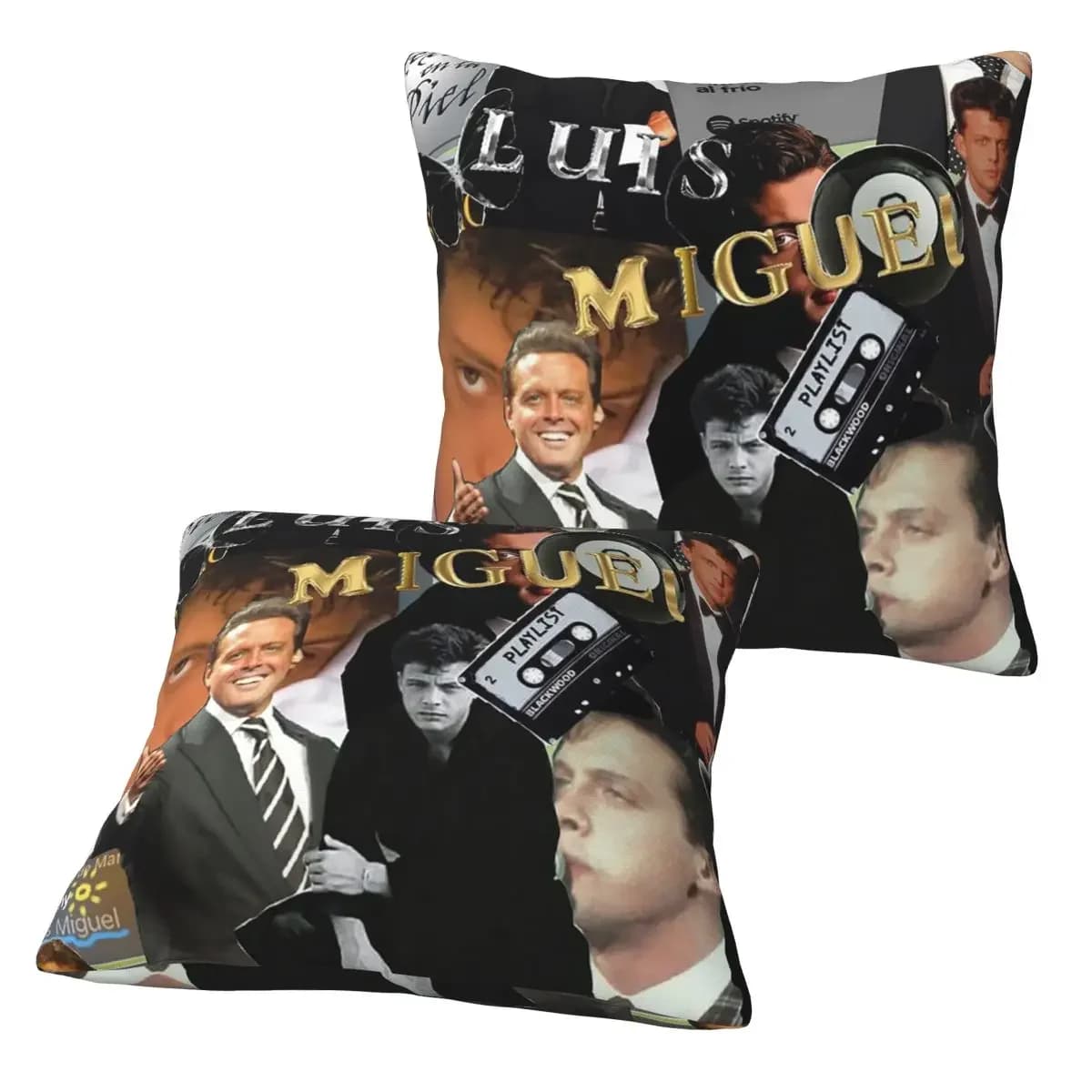 Luis Miguel Singer 2 pezzi Fodera per cuscino quadrata con cerniera, cuscino decorativo confortevole per divano di casa