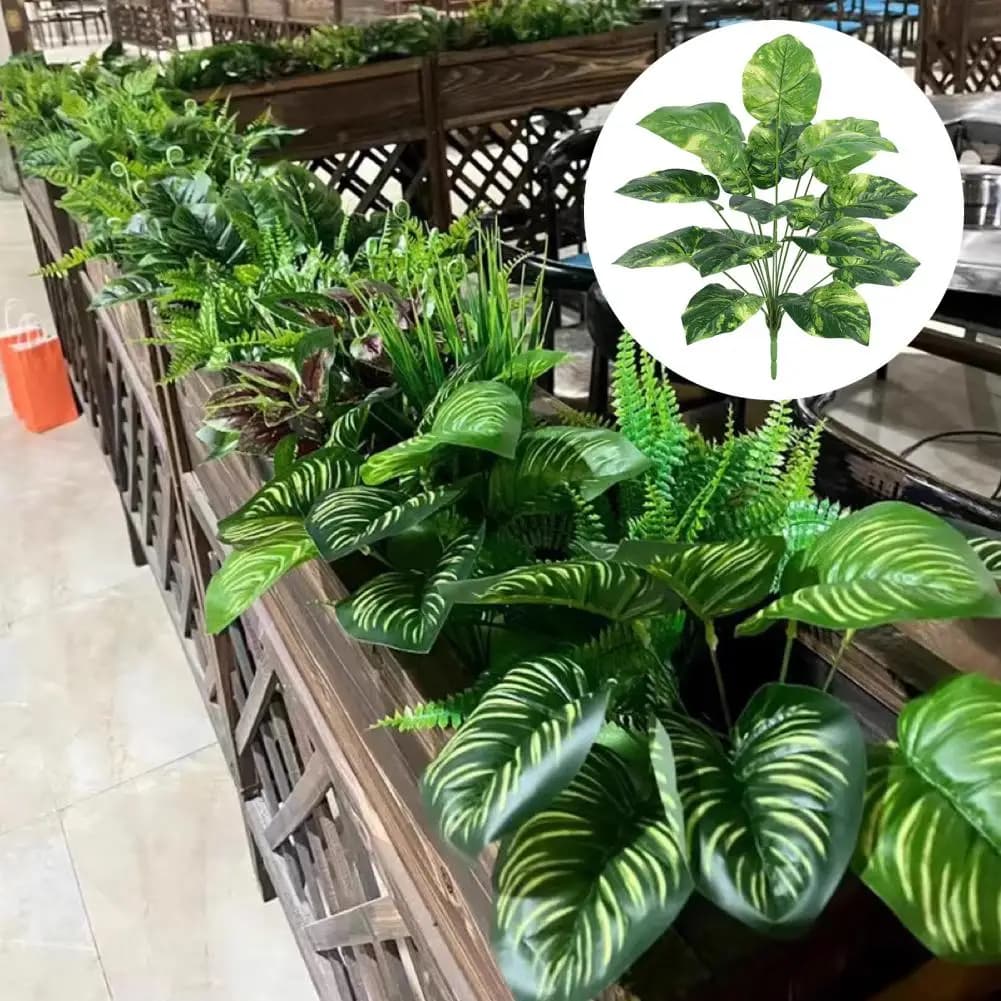 Realistic Artificial Monstera Plant Decor UV Resistant Fake Greenery for Wedding Party Event Centerpieces Home Garden Decor