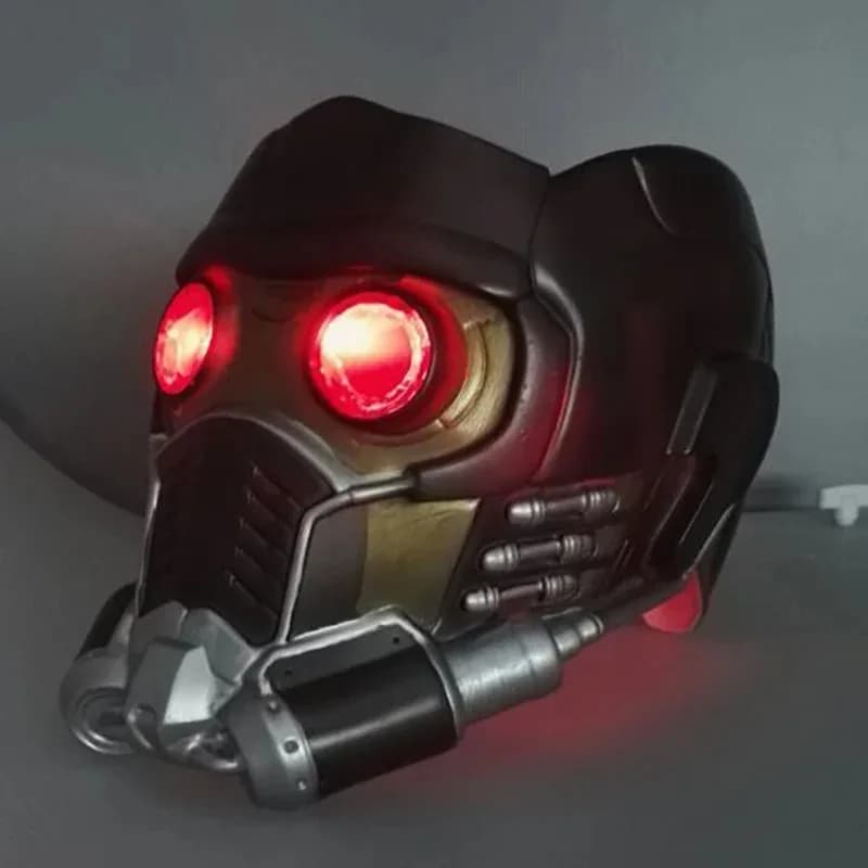 Cos Guardians Cosplay Peter Quill PVC with led light Star Lord Helmet Halloween party mask Adulti4;v'5,f;6.j;8'