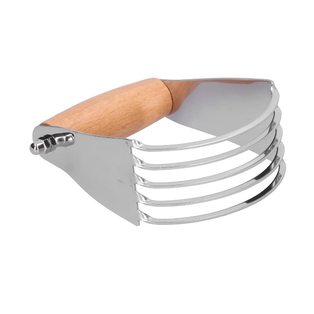 Spatola per Impasto in Acciaio Inox con Manico in Legno, Lame Robuste, Tagliapasta a 5 Lame, Comodo Utensile per Mescolare Burro Freddo