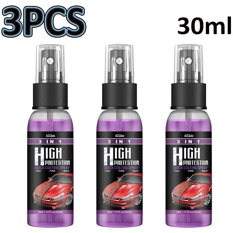 1/3PC Spray per rivestimento in ceramica per auto 3 in1 Spray per rivestimento rapido ad alta protezione Shine Wash Car Shield Cleaning cera per vernice lucidante Nano
