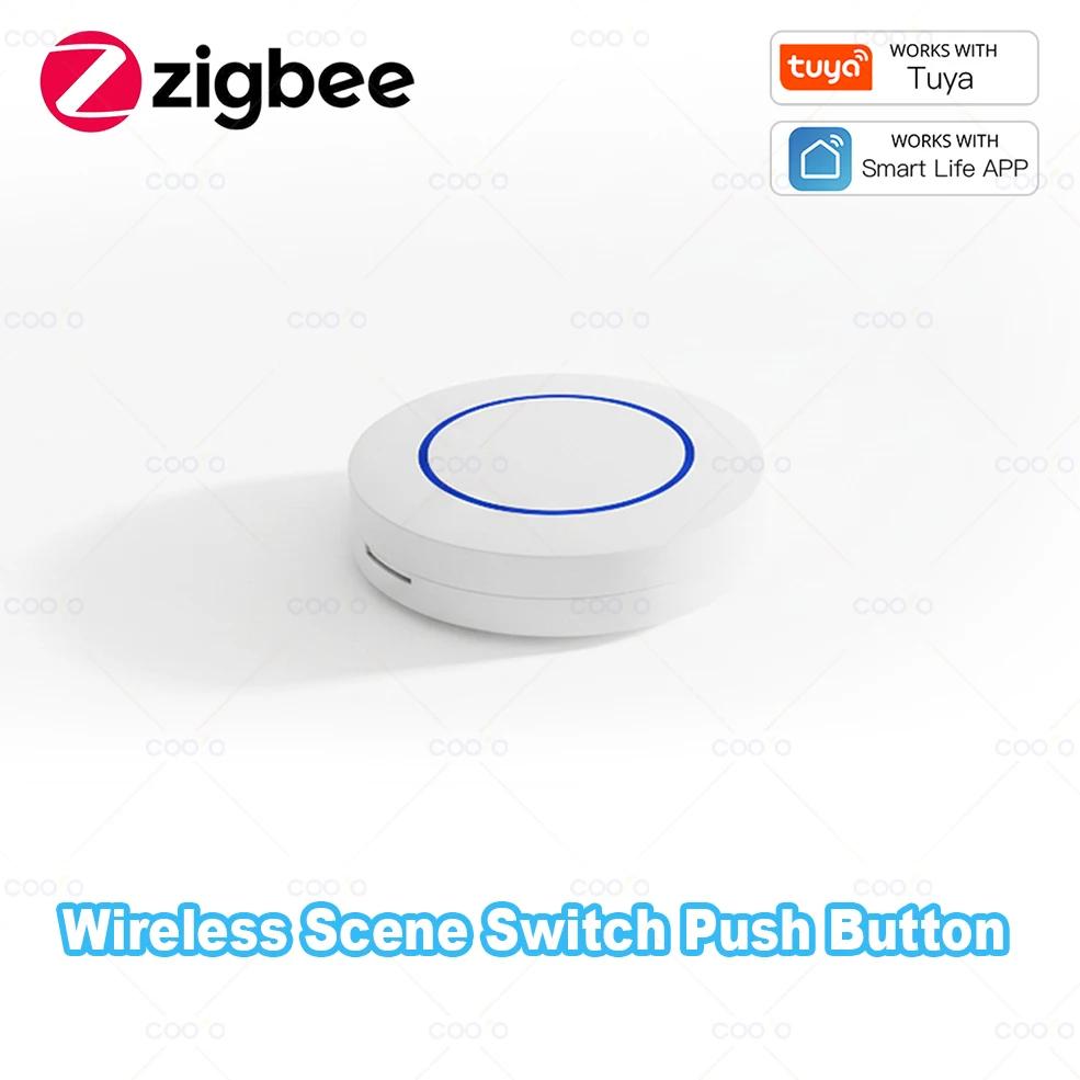 Tuya ZigBee Wireless button Intelligent scene switch Controller Automation Scenario Connection with Tuya devices Need Zigbee gateway
