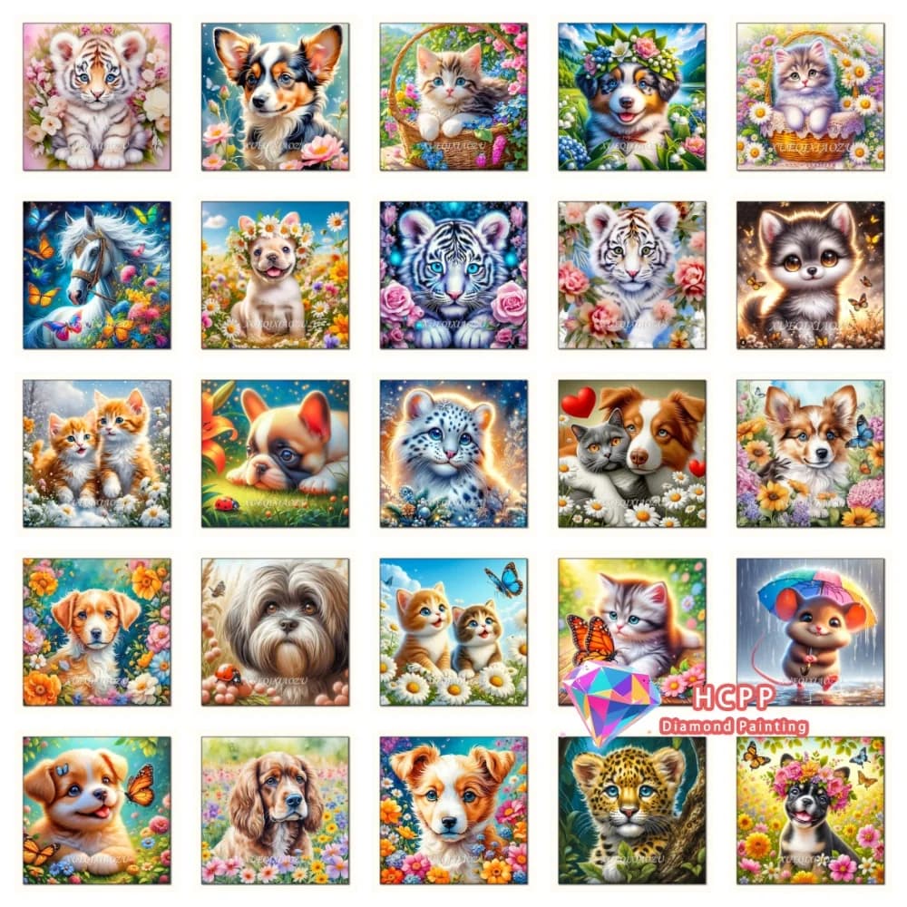 New Animal Dog Tiger Cat Diamond Painting Kit Square Round Diamond 5D DIY Mosaic Handmade Art Exquisite Gift Crafts Home Decor