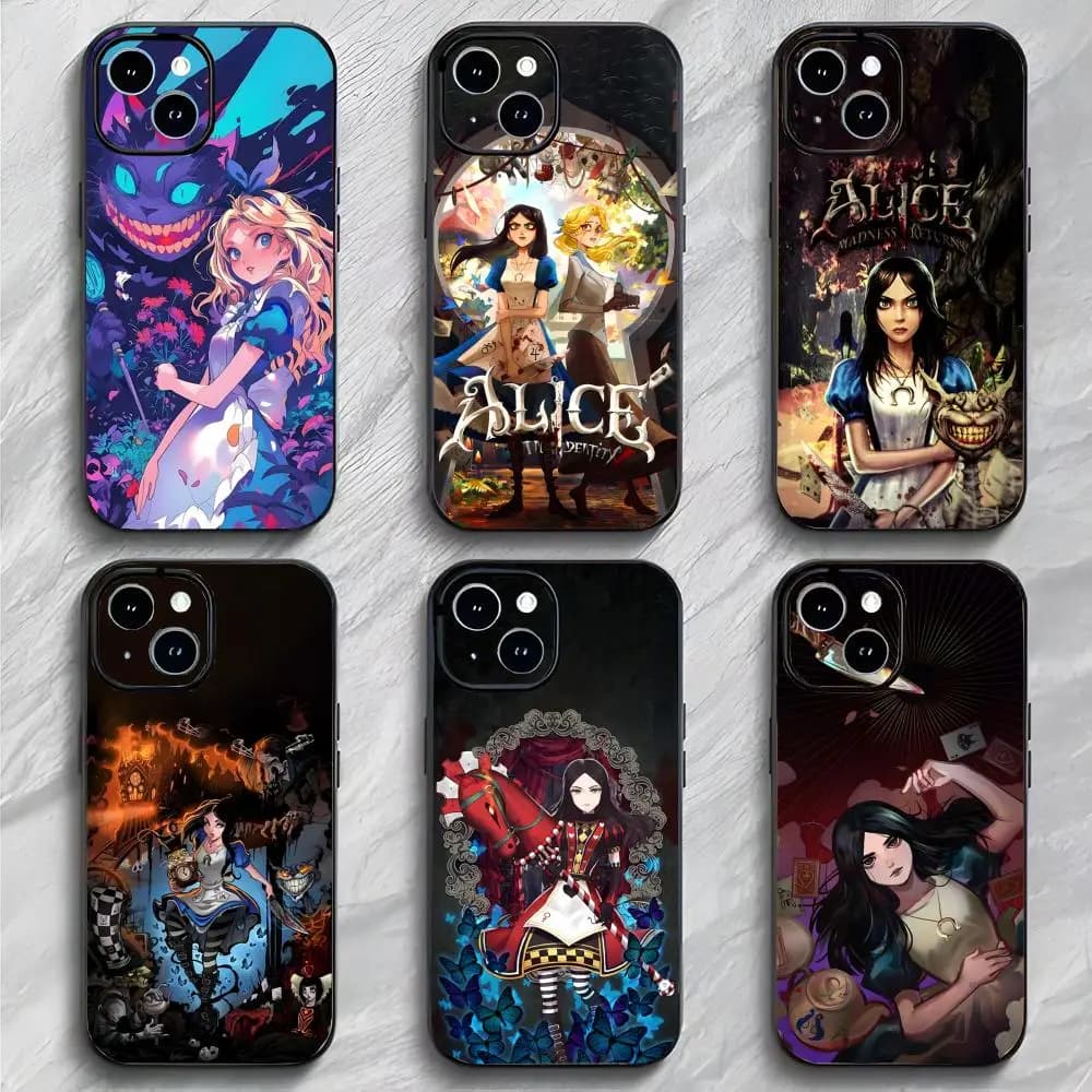 Custodia per telefono Dark Gothic Game A-Alice Madness Returns, morbida e leggera, per iPhone 17 16 15 14 13 Pro Max