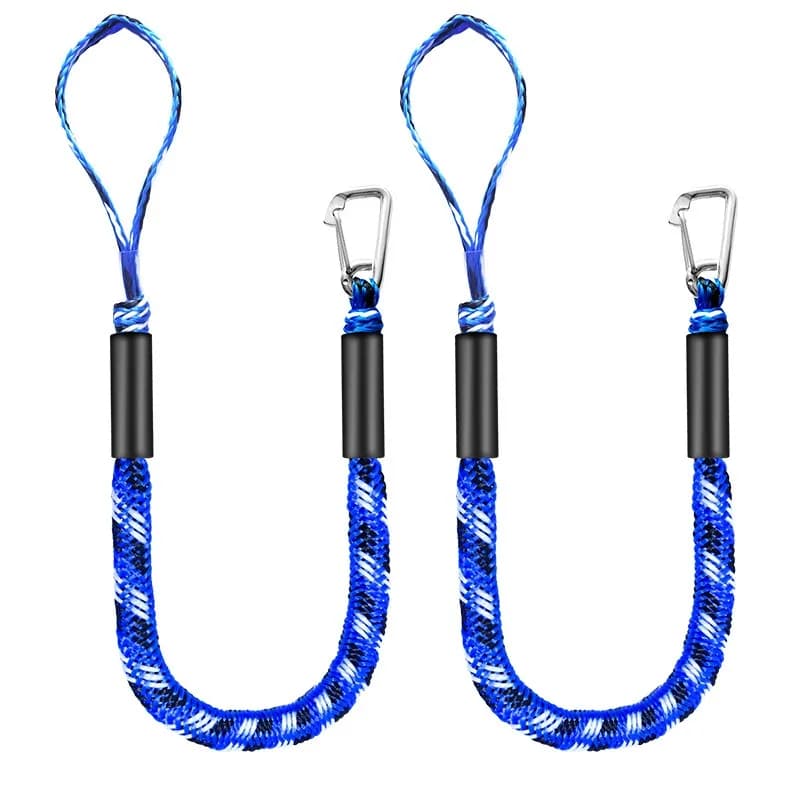 Corda elastica marina da 1/2 pezzo, corda elastica antiurto con ganci in acciaio inossidabile, regolabile per kayak, canoa, moto d'acqua, barca pontone