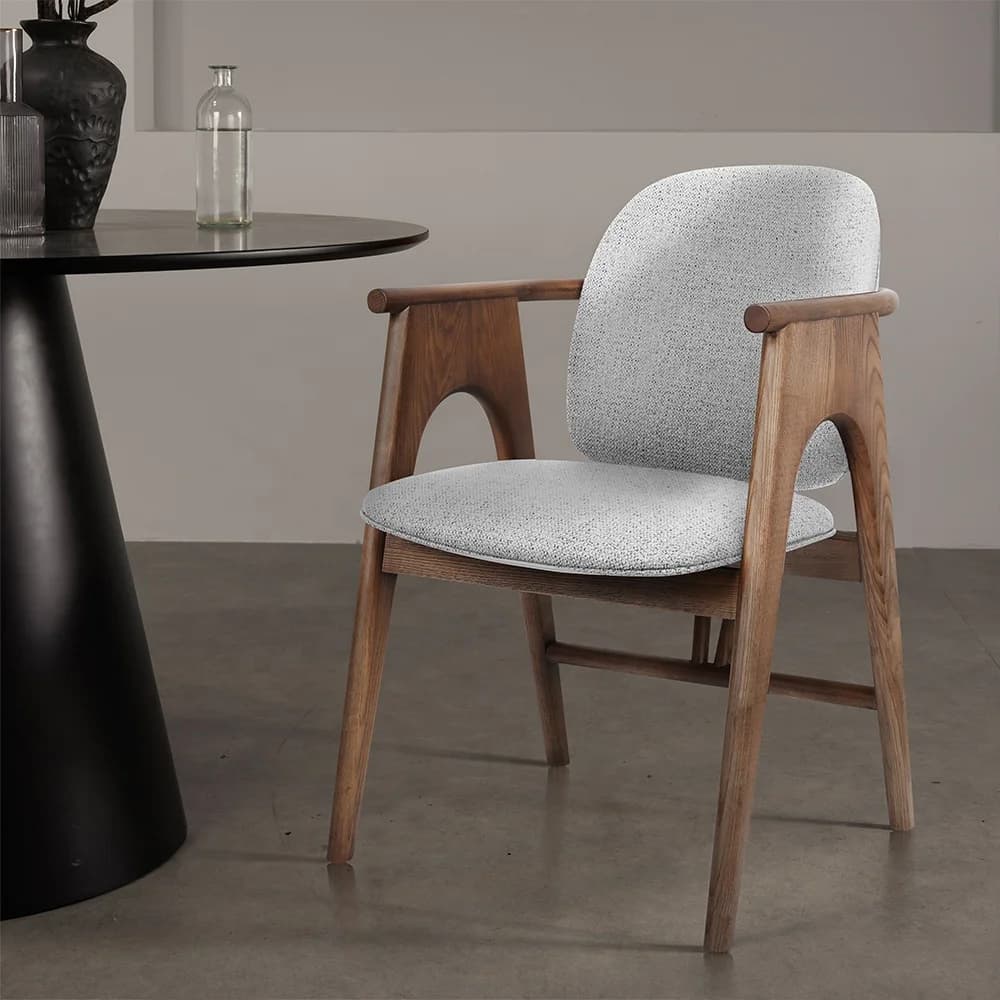 Sedia da pranzo in legno dal design unico Sedia da ristorante in legno con braccioli e cuscino confortevole