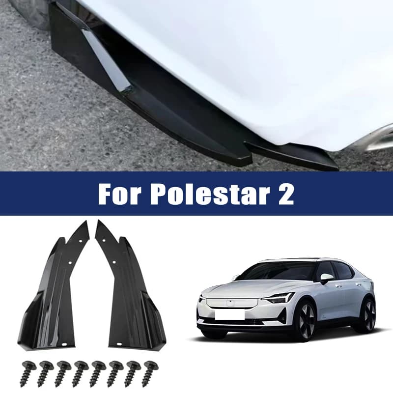 Car Rear Bumper Spoiler Lip Carbon Fiber Wing Trim Protection Anti-crash Diffuser Side Skirt Wrap Angle Splitter for Polestar 2