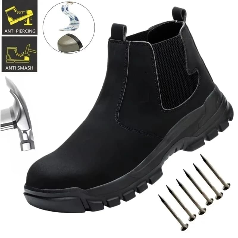 Scarpe antinfortunistiche da uomo facili da indossare Scarpe da lavoro con punta in acciaio Sneaker da lavoro a prova di foratura Stivali protettivi da lavoro maschili Stivali antinfortunistici