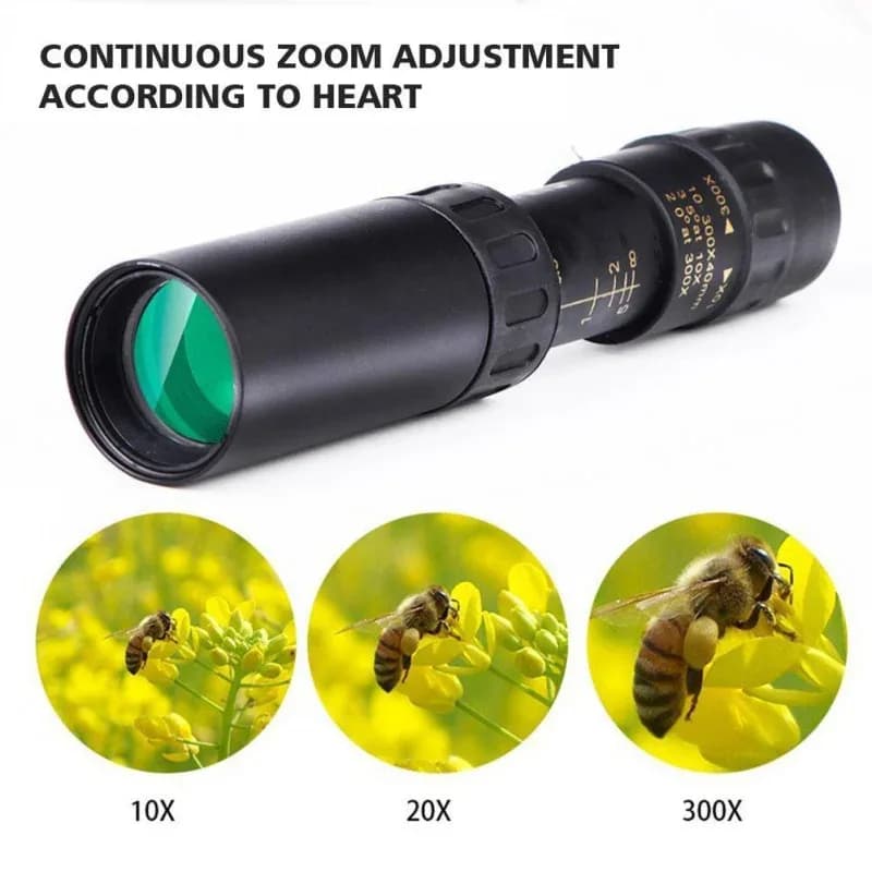 Telescopio monoculare HD 10-300x40 Zoom a lungo raggio per caccia all'aperto Campeggio Turismo Monoculare compatto ad alta potenza per adulti Bambini
