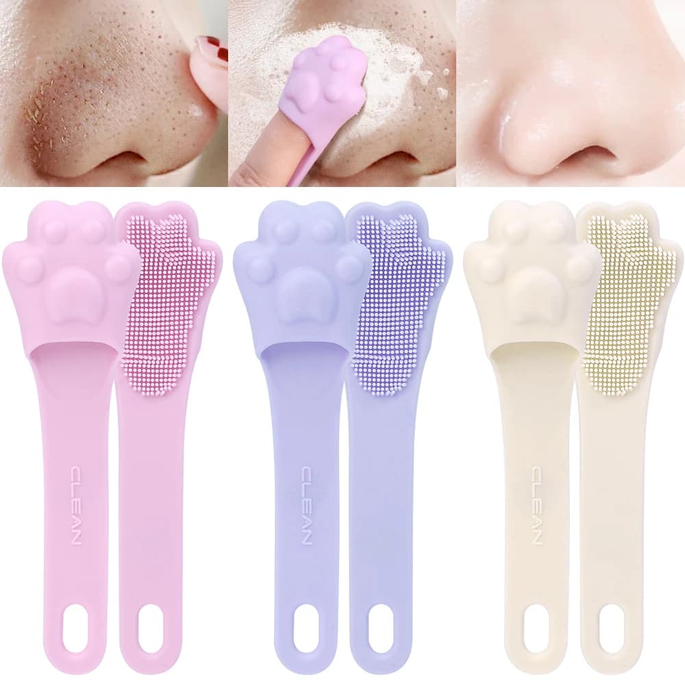 Spazzola Versatile per Lavaggio Viso in Silicone a Forma di Zampa di Gatto, Spazzola per Pulizia Pori e Punti Neri, Massaggiatore Delicato per il Naso