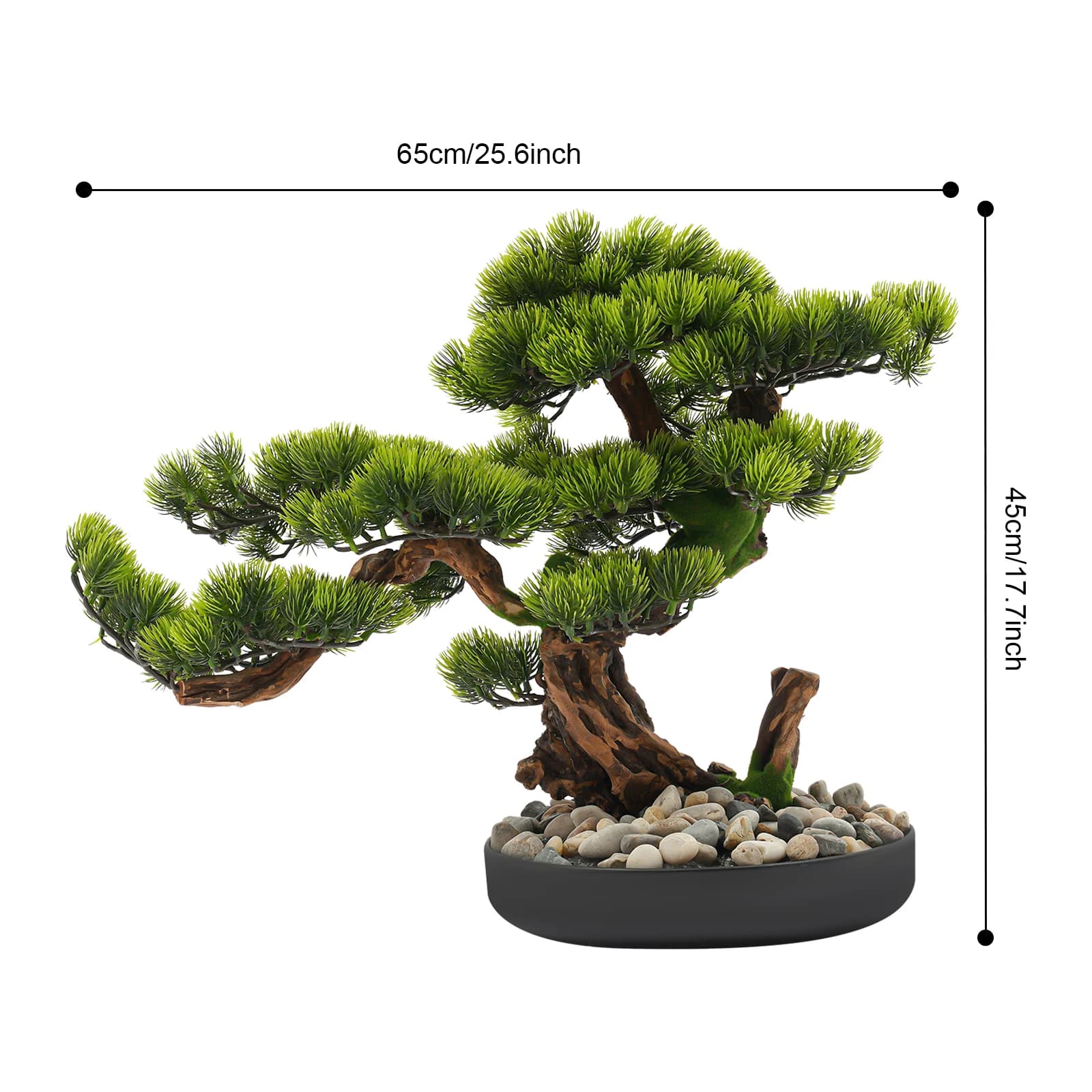 Artificial table bonsai tree, artificial bonsai pine, realistic decoration of fake plants for offices, lampshades, stays