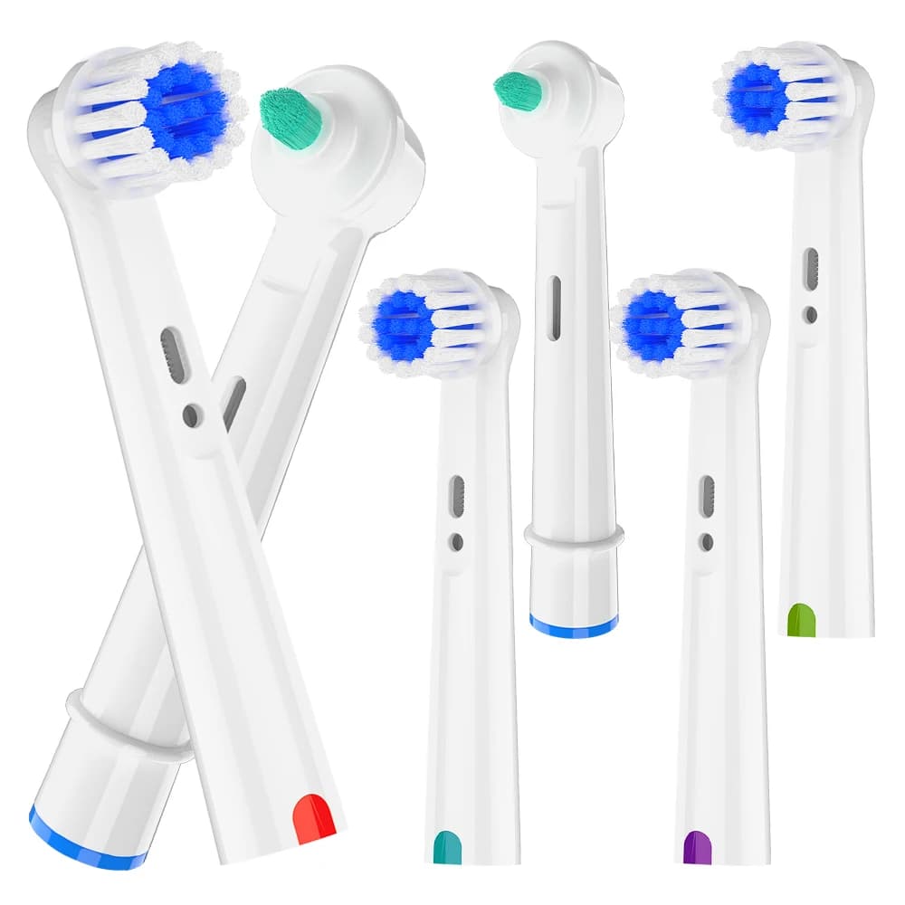 2 toothbrush heads and 4 spare heads for sensitive teeth treatment compatible with Oral B electric toothbrush for Pro 100